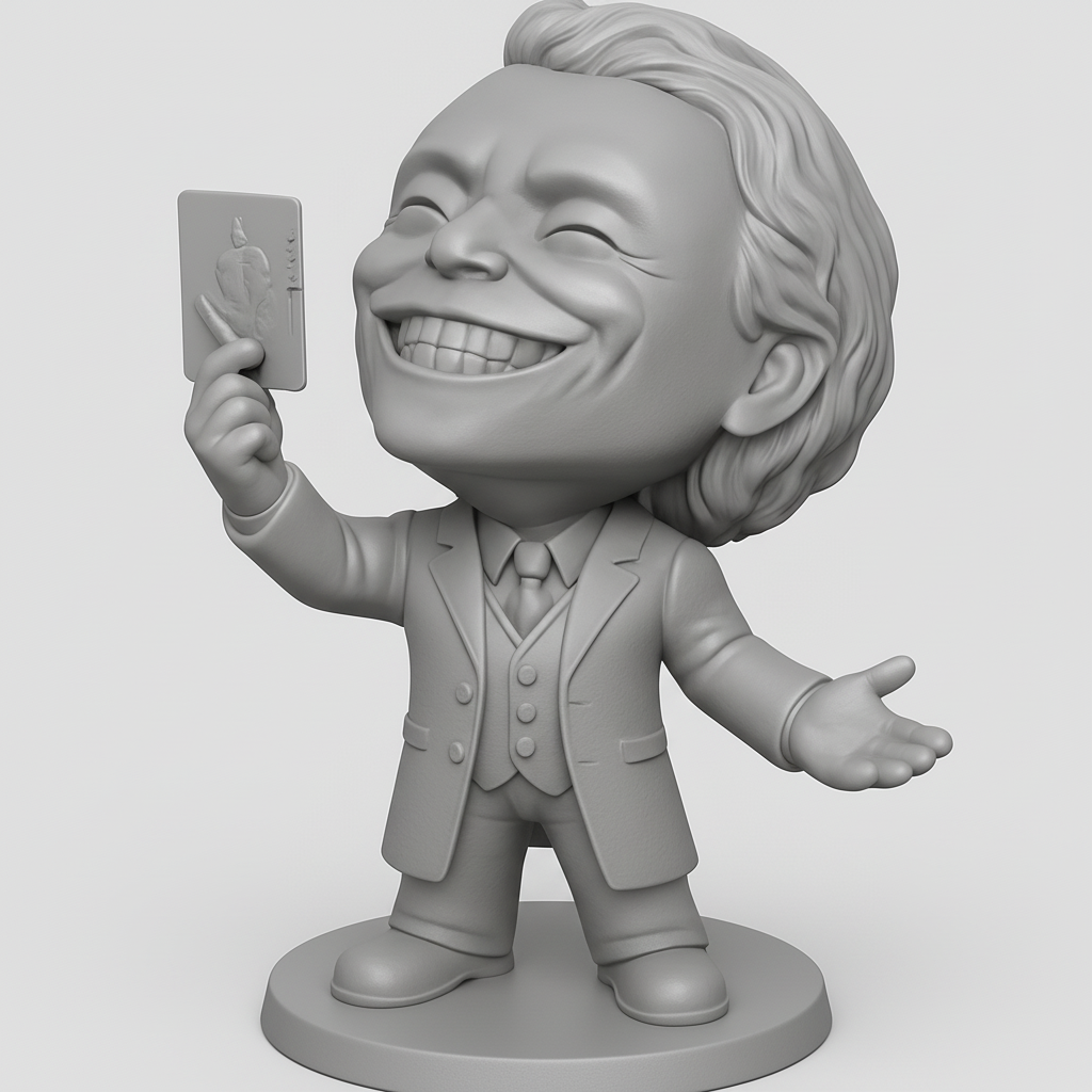 face anatomy 3d model-create 3d face model from photo_Laughing Joker: Iconic Villain Bobblehead Statue