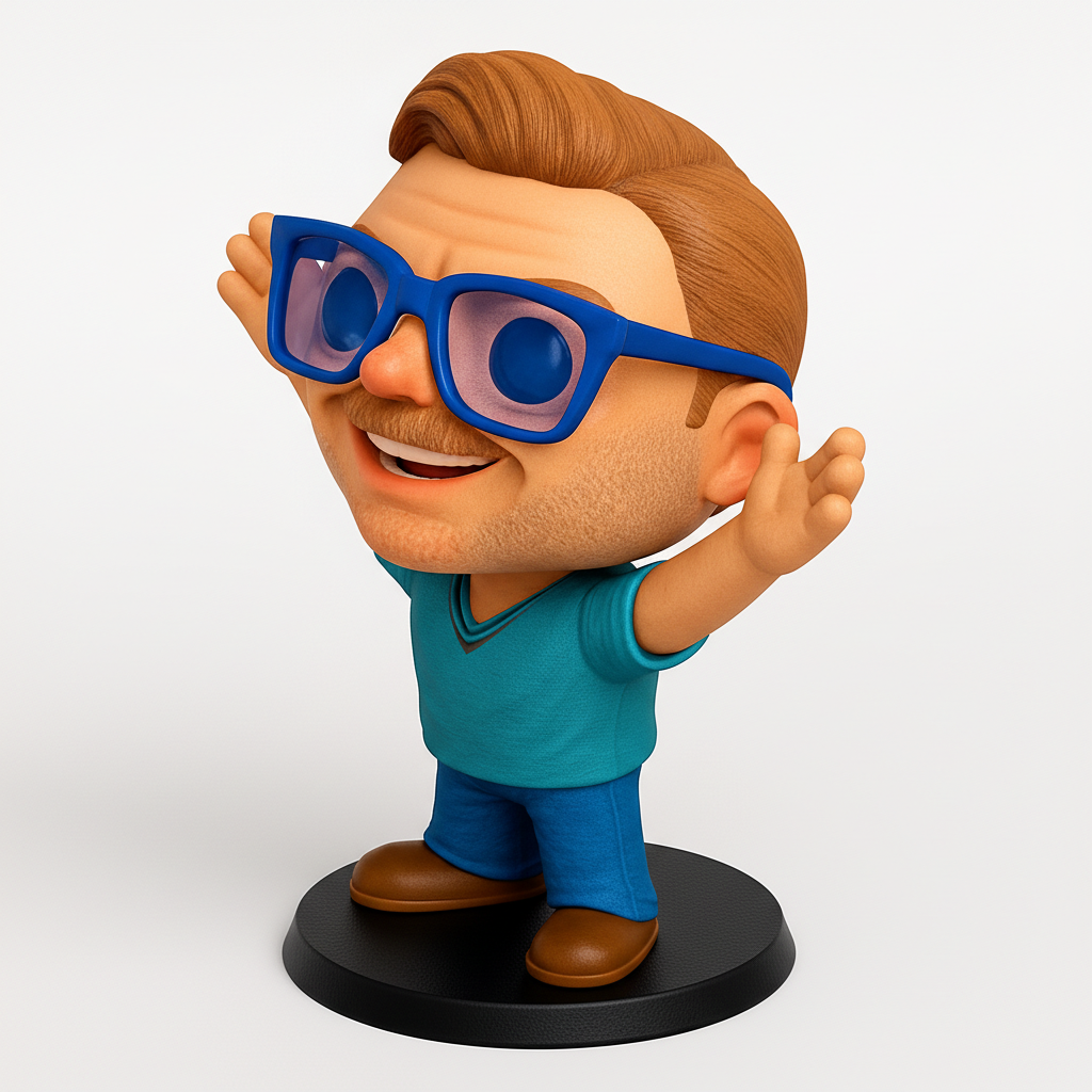 face to 3d model ai-3D portrait printing from photo_Cheerful Waving Buddy: Bring Joy to Your Desk!