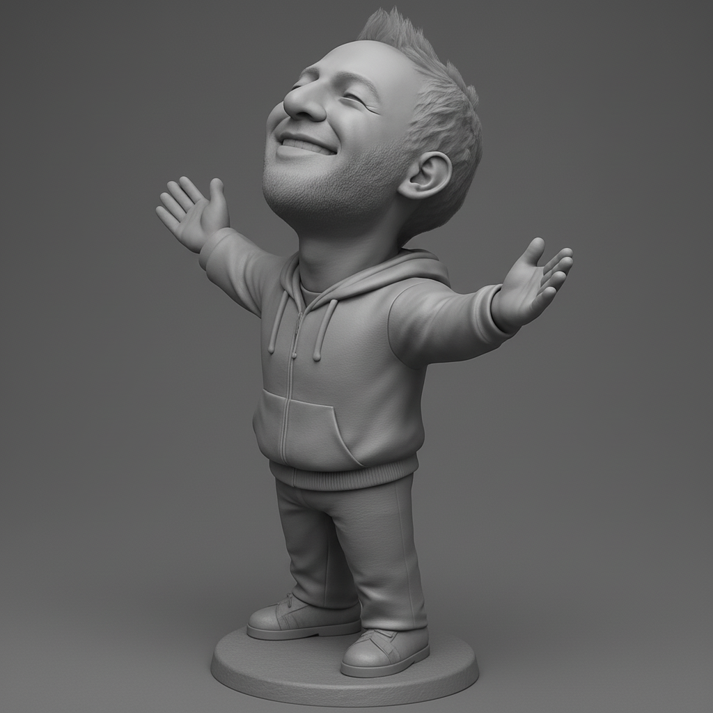 face anatomy 3d model-create 3d face model from photo_Embrace Joy: Happy Character Figurine 3D Print