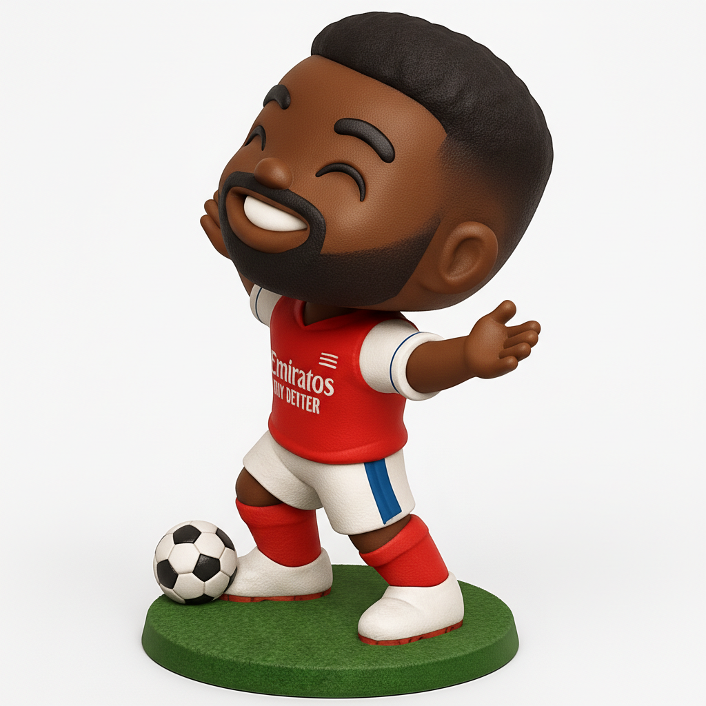 face to 3d model ai-3D portrait printing from photo_Joyful Chibi Footballer Fan Display Model