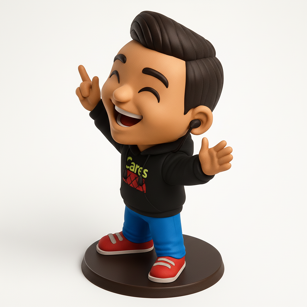 face anatomy 3d model-create 3d face model from photo_Cares Hoodie Joyful Figurine - Desk Buddy & Vibe Booster