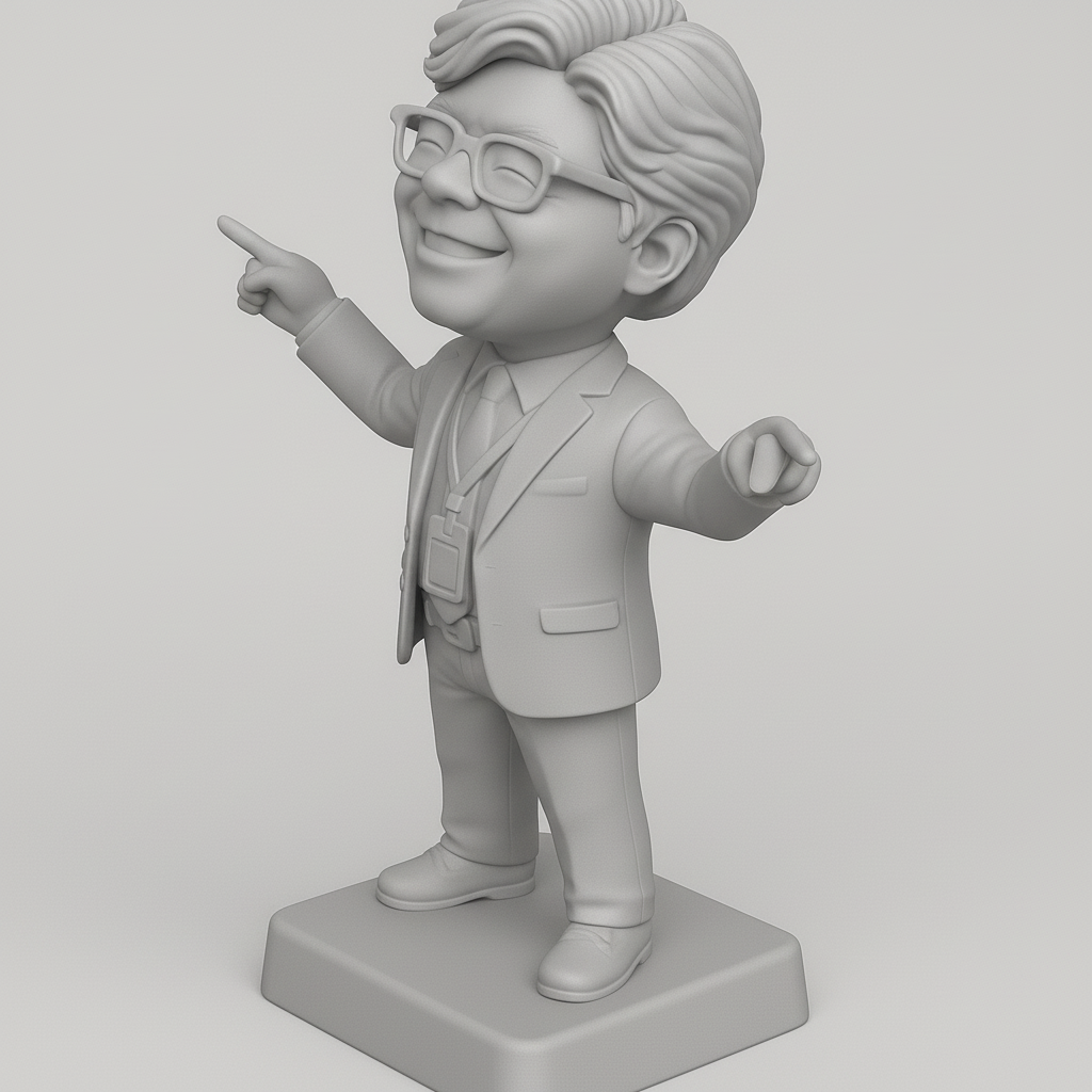 face anatomy 3d model-create 3d face model from photo_Cheerful Business Figure for 3D Printing