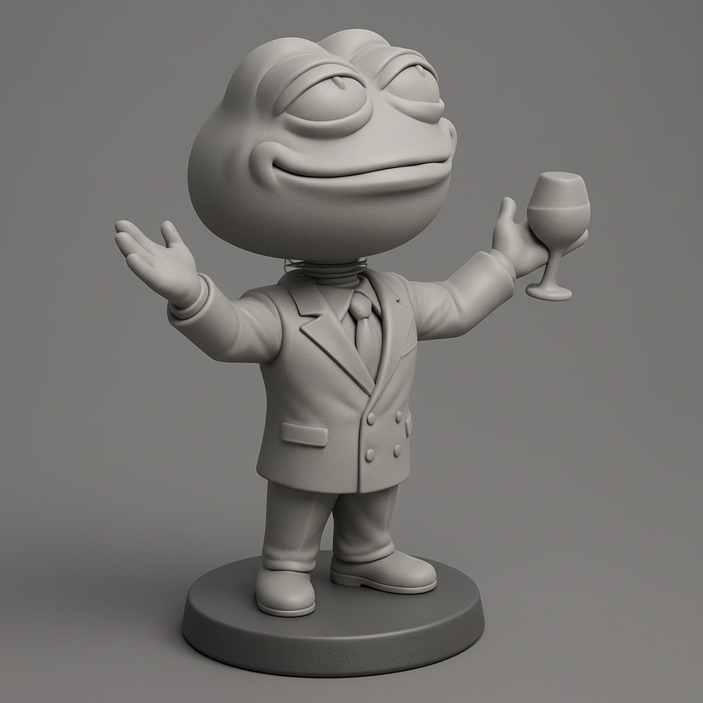 face anatomy 3d model-create 3d face model from photo_Cheers Frog Bobblehead: A Toast to Fun & Style!