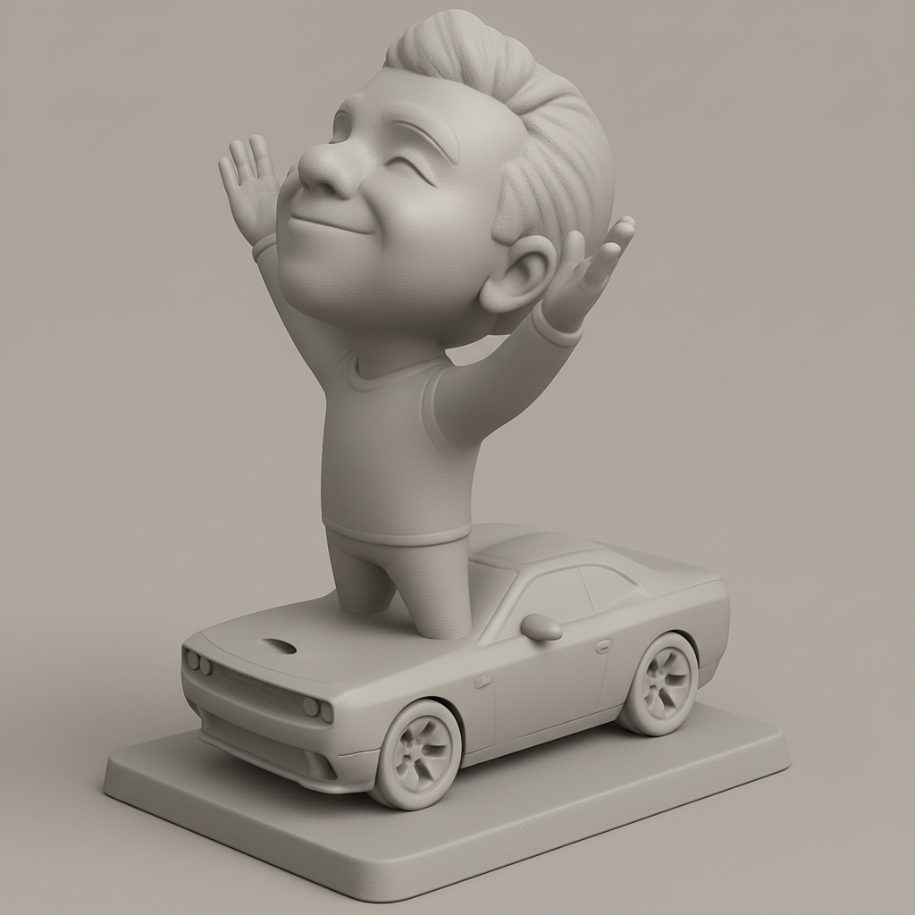 face anatomy 3d model-create 3d face model from photo_Challenger Bliss: Joyful Ride Desktop Figurine
