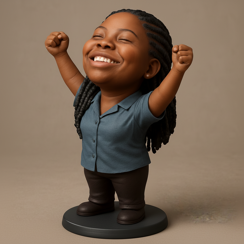 face anatomy 3d model-create 3d face model from photo_Empowered Joy Figurine: Celebrate Every Win!