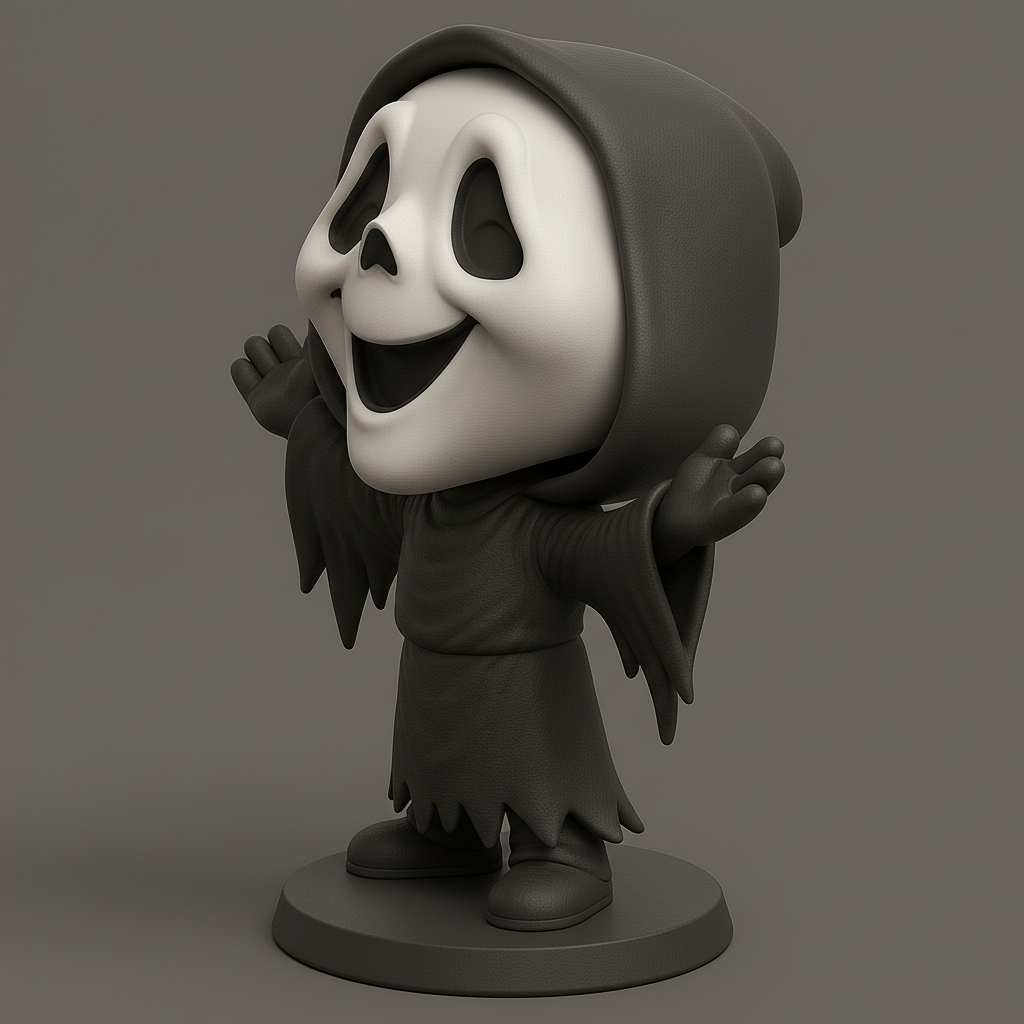 face anatomy 3d model-create 3d face model from photo_Cheerful Ghost Character for Fun Decor