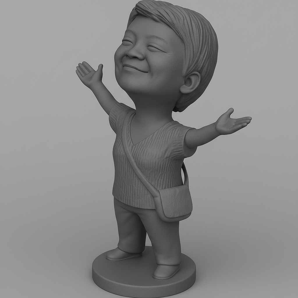 silhouette 3d printer maker-3d portrait printing_Joyful Figurine with Outstretched Arms