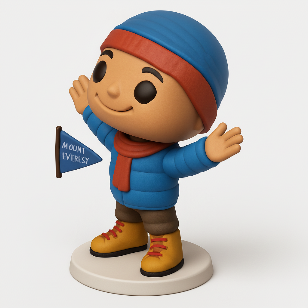 face anatomy 3d model-create 3d face model from photo_Mount Everesy Climber Collectible Figurine