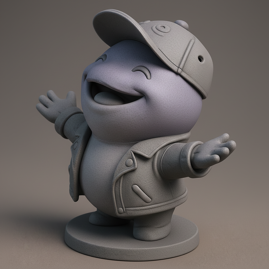 face anatomy 3d model-create 3d face model from photo_Joyful Welcoming Buddy Figurine