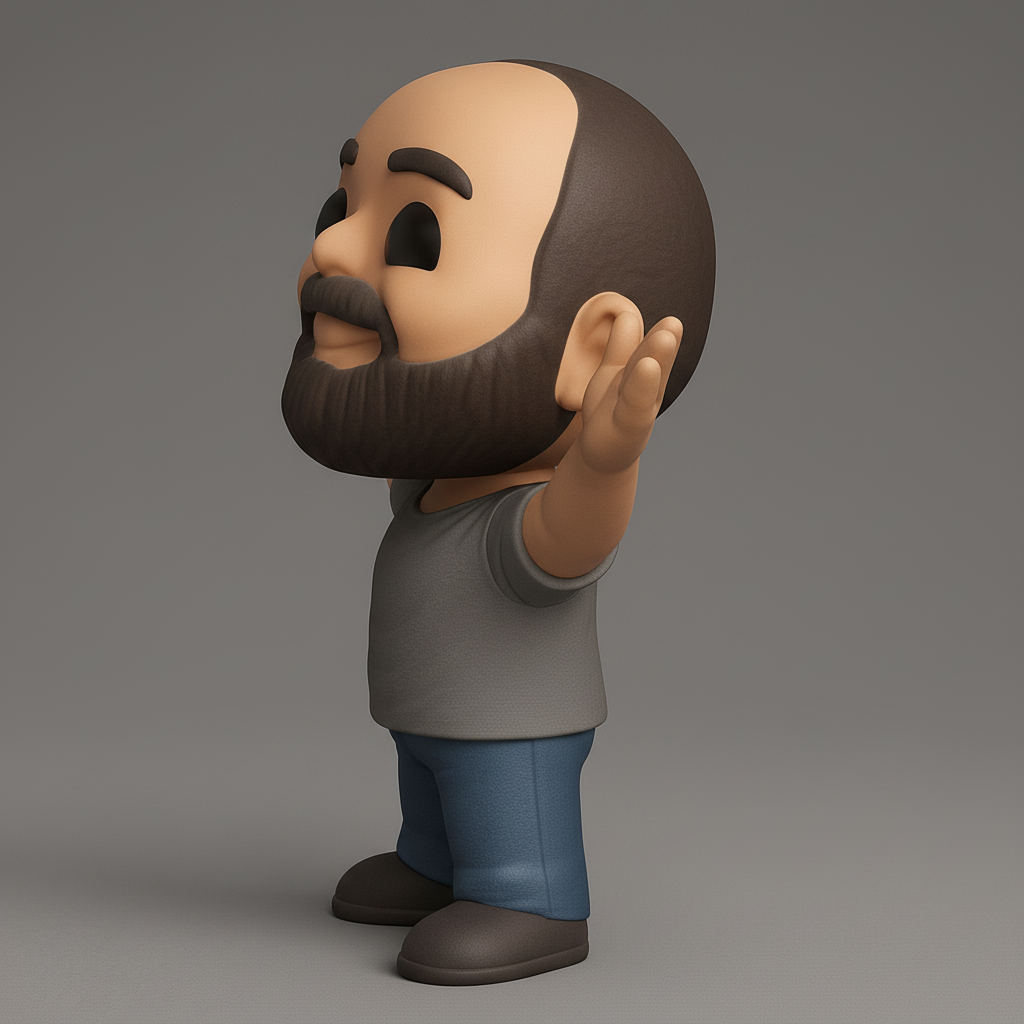 face to 3d model ai-3D portrait printing from photo_Happy Hugs Bearded Fella 3D Print Model
