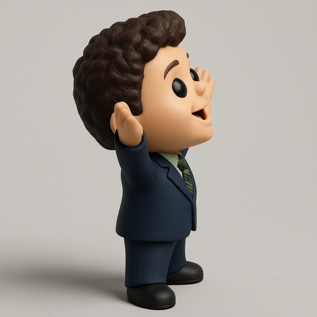 face to 3d model ai-3D portrait printing from photo_Optimistic Office Hero: Funko-Inspired Desk Buddy