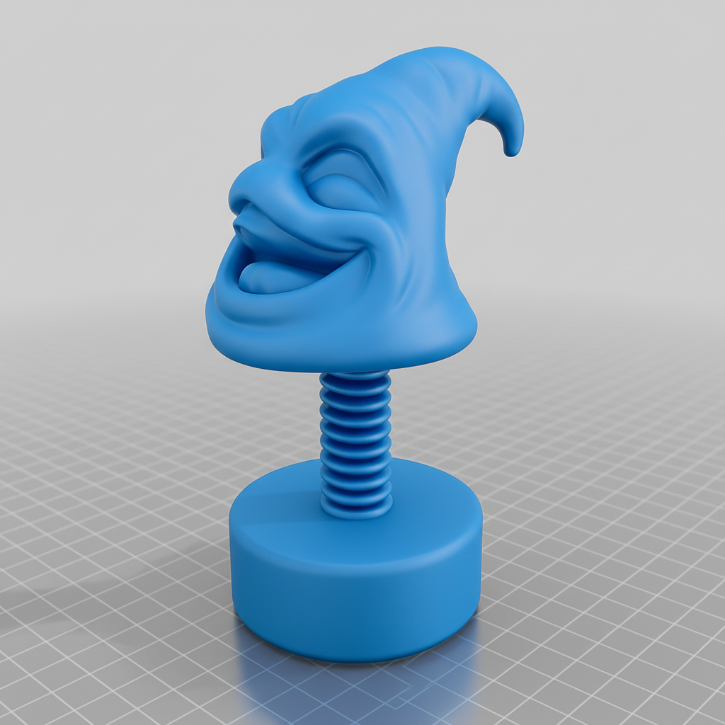 face anatomy 3d model-create 3d face model from photo_Whimsical Grinning Bobblehead - Fun Desk Pal!