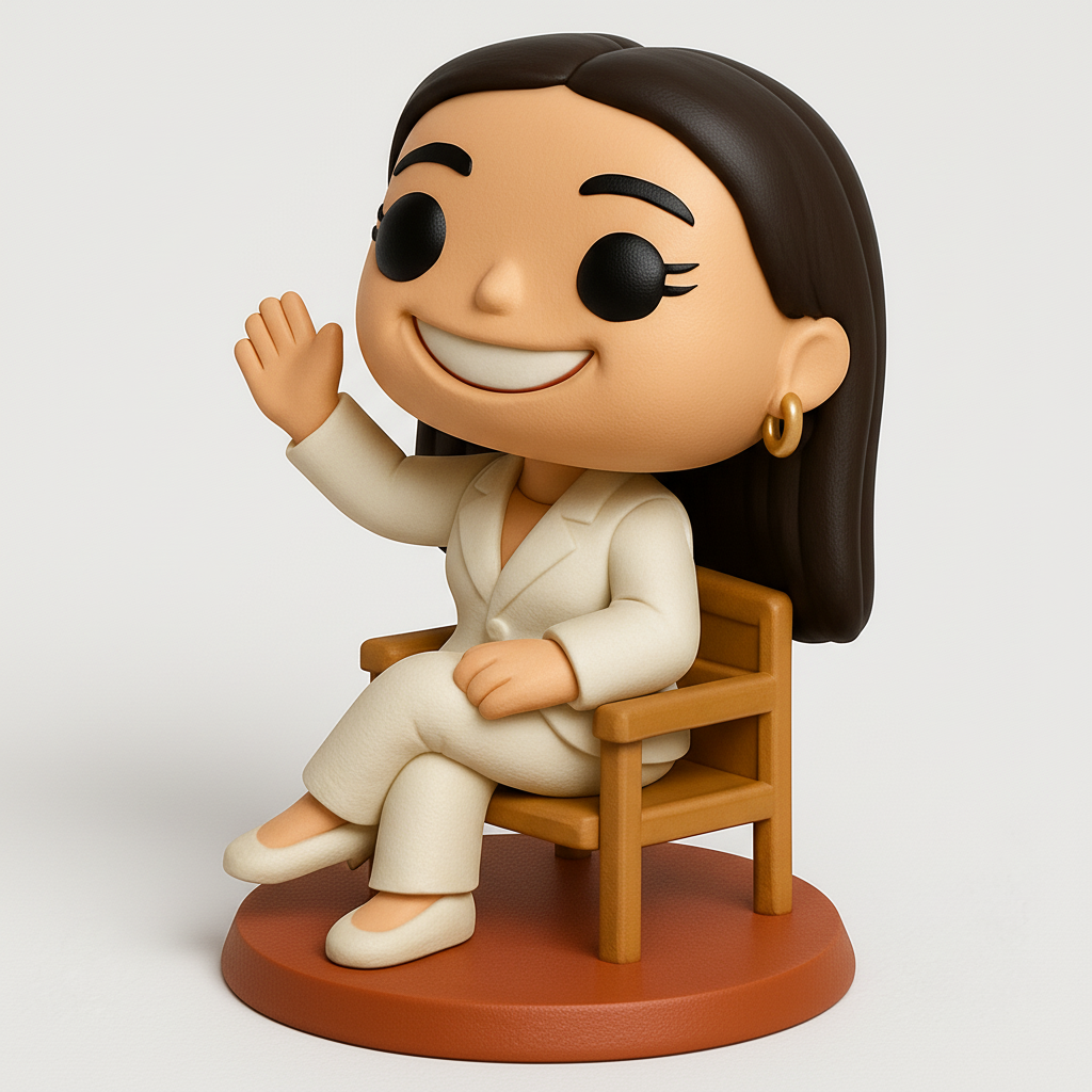 face to 3d model ai-3D portrait printing from photo_Empowered Professional Waving Desk Figurine