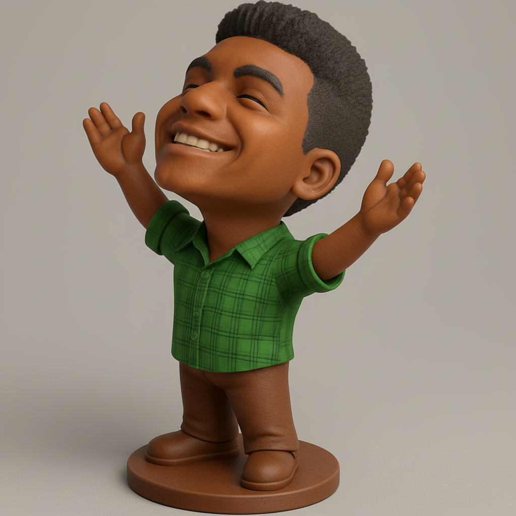 face anatomy 3d model-create 3d face model from photo_Embrace Joy: Happy Man Bobblehead Figurine Print