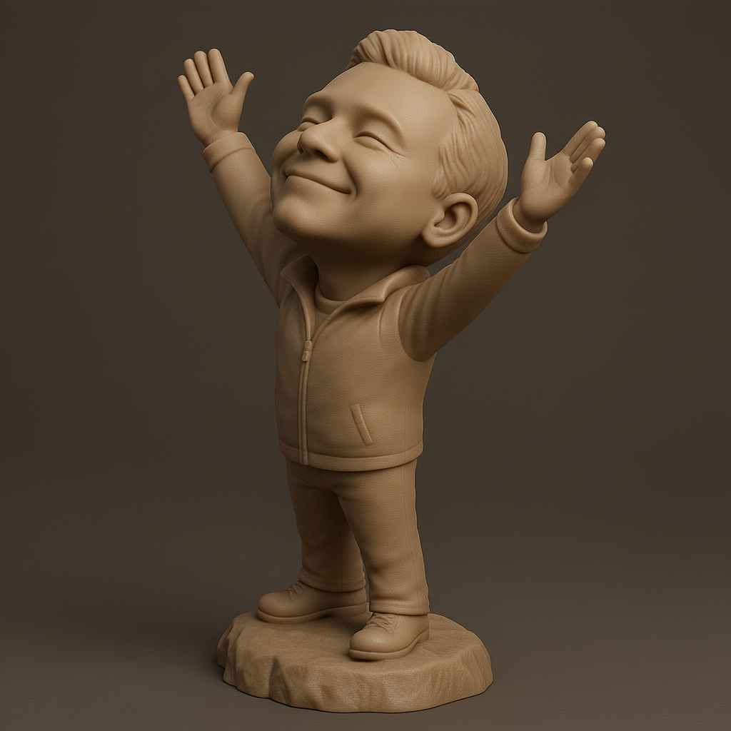 silhouette 3d printer maker-3d portrait printing_Joyful Kid Statue: Embrace Happiness!