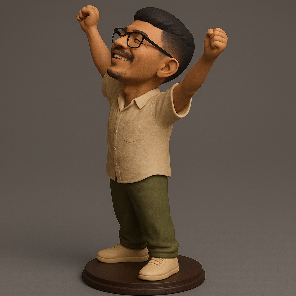 silhouette 3d printer maker-3d portrait printing_Joyful Character Figure for 3D Printing