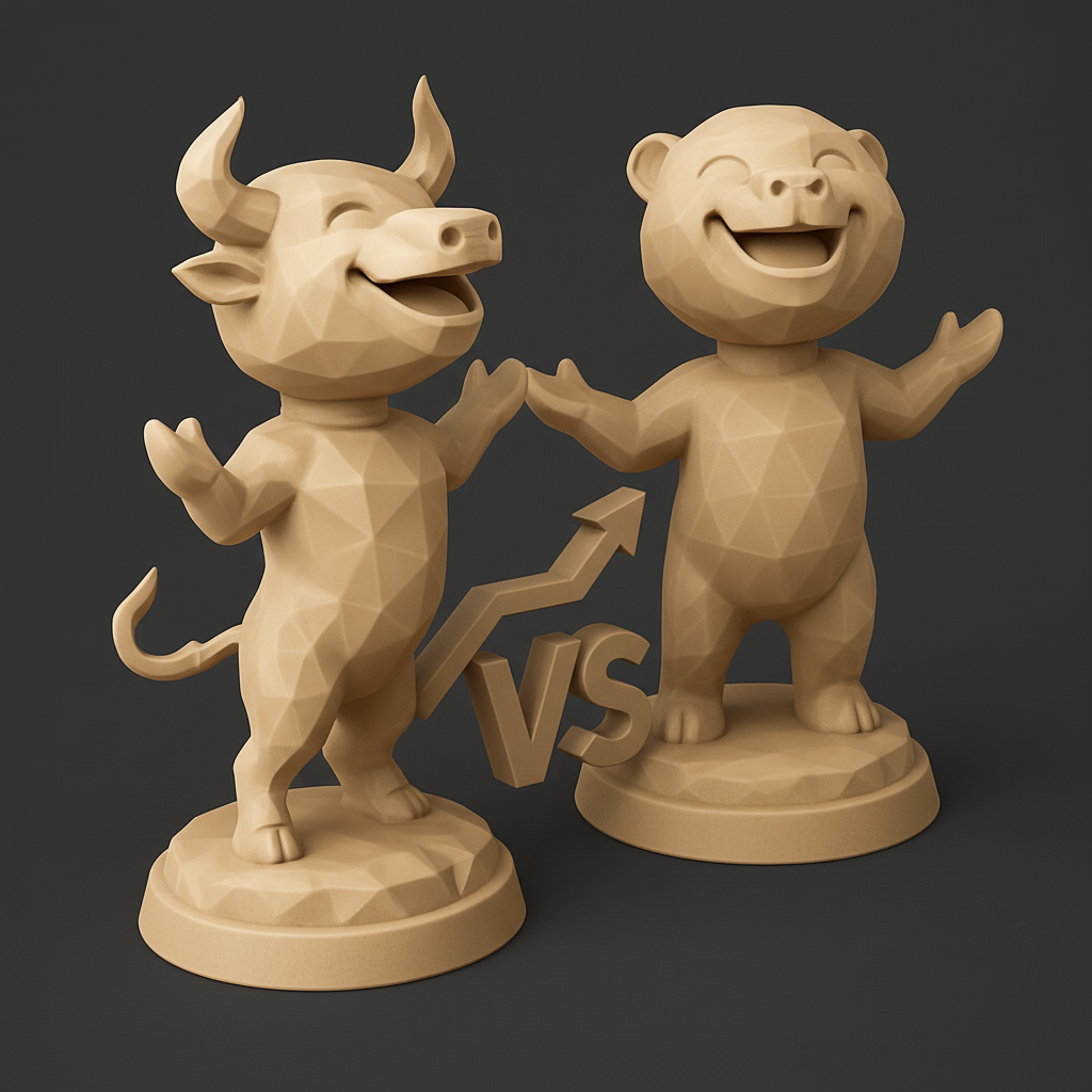 face anatomy 3d model-create 3d face model from photo_Investment Decor: Low Poly Bull & Bear Market Duo