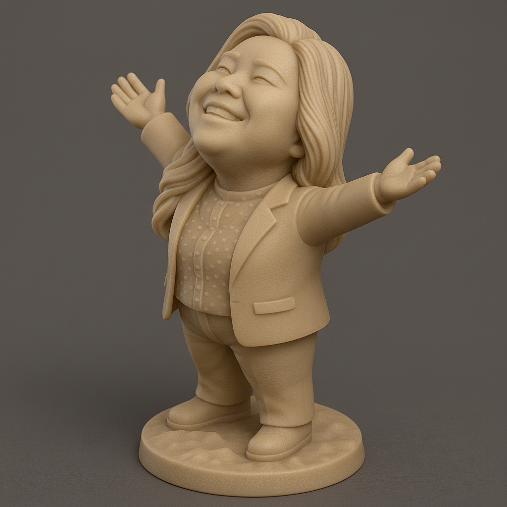 silhouette 3d printer maker-3d portrait printing_Joyful Celebration Figure for 3D Printing