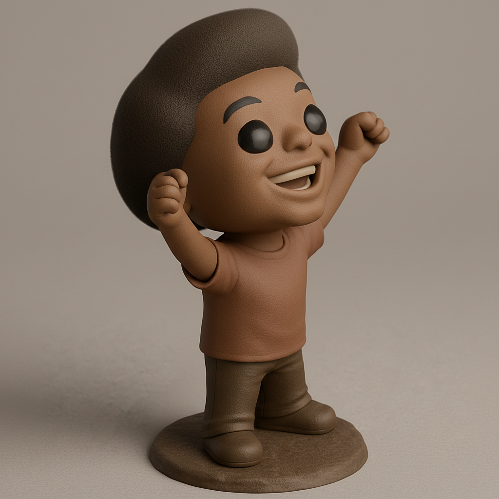 face to 3d model ai-3D portrait printing from photo_Joyful Child Celebration Figurine