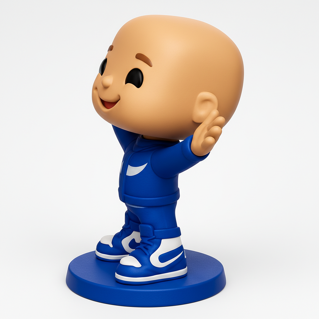 face to 3d model ai-3D portrait printing from photo_Happy Sports Fan Figurine - Fun Collectible Decor