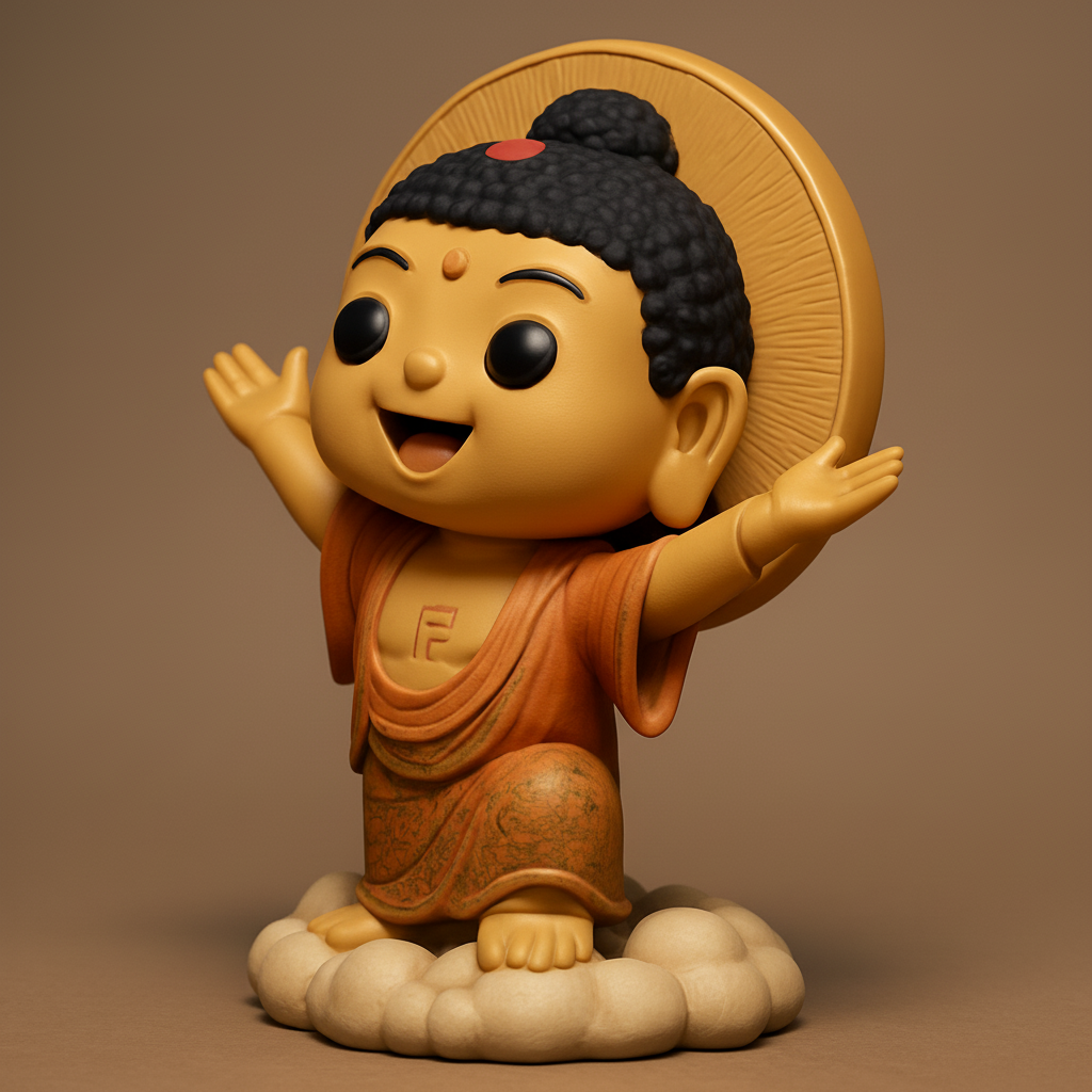 face anatomy 3d model-create 3d face model from photo_Joyful Chibi Buddha on Clouds: Zen & Happy Decor Print