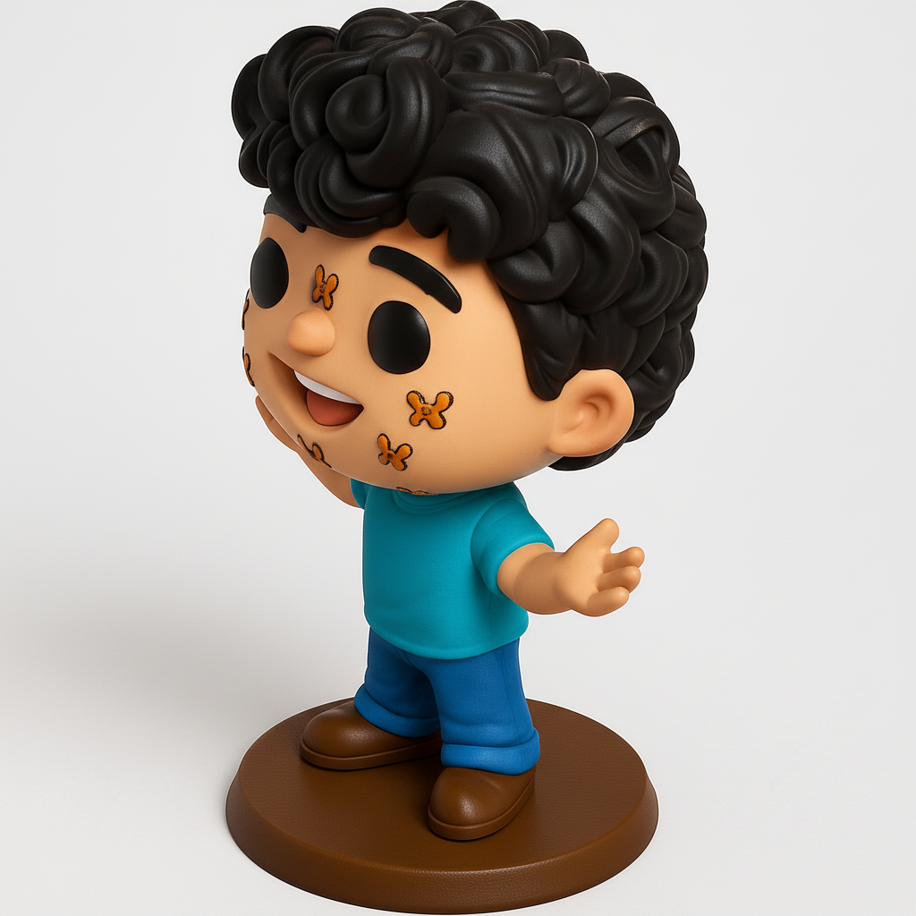 face anatomy 3d model-create 3d face model from photo_Joyful Butterfly Friend Funko-Style Figure