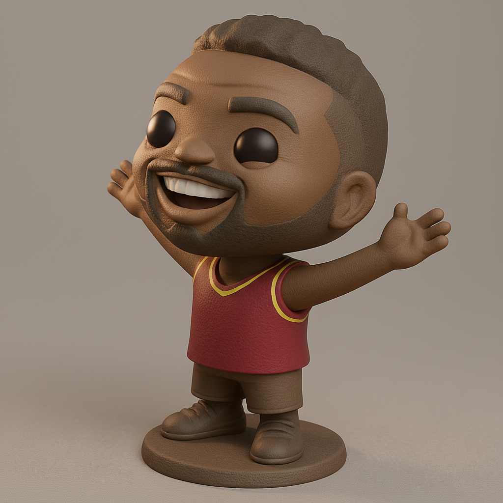 face to 3d model ai-3D portrait printing from photo_Joyful Chibi Basketball Fan Figure - Print Your Own Smile!