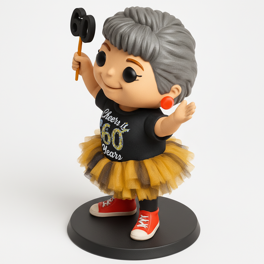 face to 3d model ai-3D portrait printing from photo_Cheers to 60 Years! Vibrant Birthday Queen Figurine