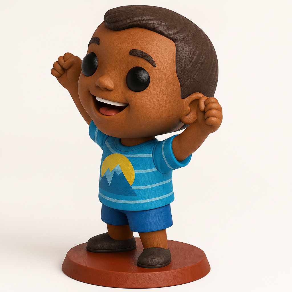face anatomy 3d model-create 3d face model from photo_Joyful Boy Celebration Figurine - Desktop Buddy