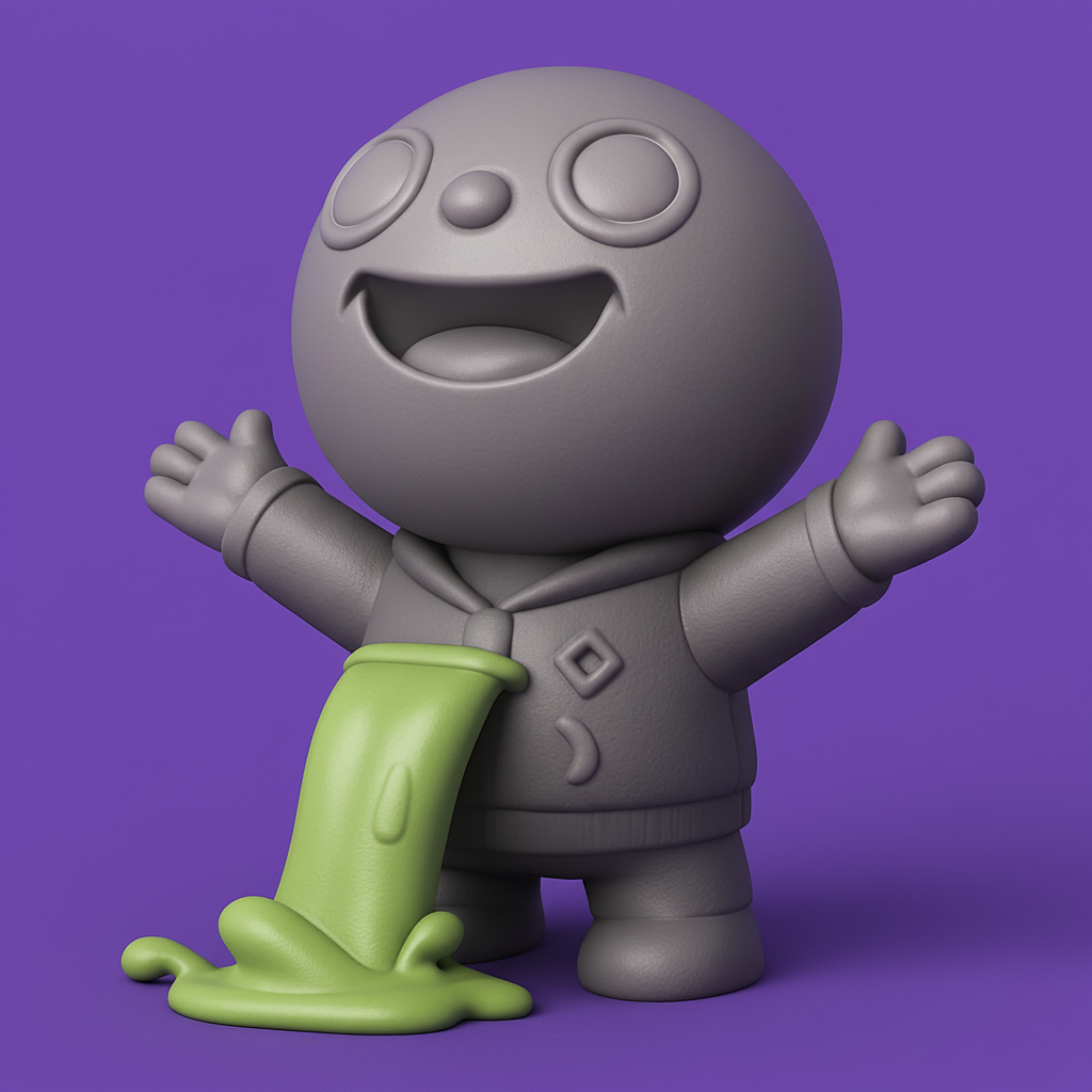 face anatomy 3d model-create 3d face model from photo_Happy Goo Buddy: Playful Desktop Friend with Ooze Fun