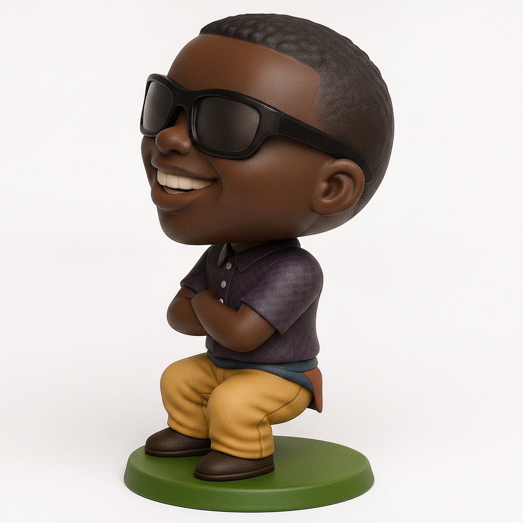 face to 3d model ai-3D portrait printing from photo_Cool & Cheerful Bobblehead: Your Desk's New Best Friend!