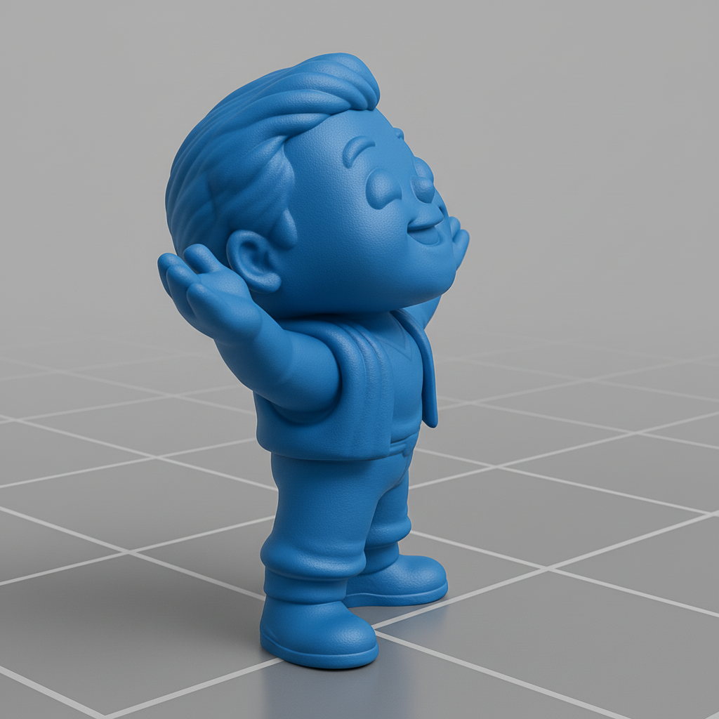 face to 3d model ai-3D portrait printing from photo_Spread Joy! Easy-Print Happy Hugging Boy Figurine