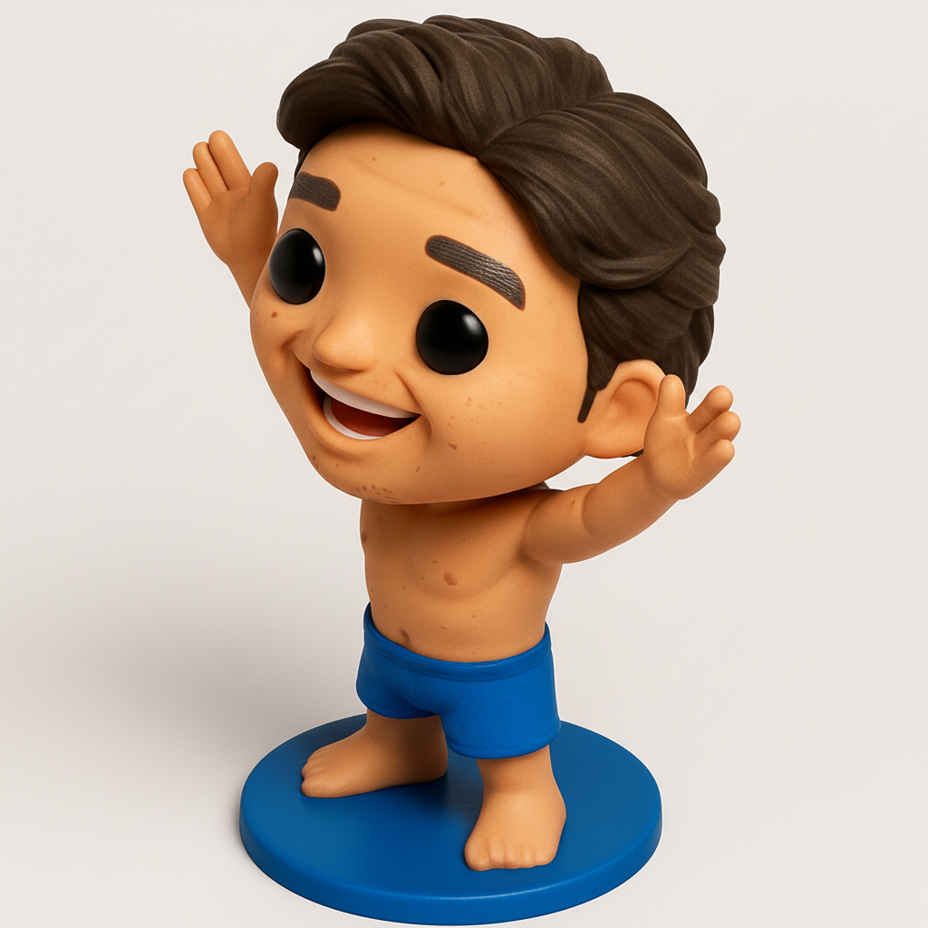 face anatomy 3d model-create 3d face model from photo_Cheery Chibi Swimmer Desk Pal - Instant Mood Boost!