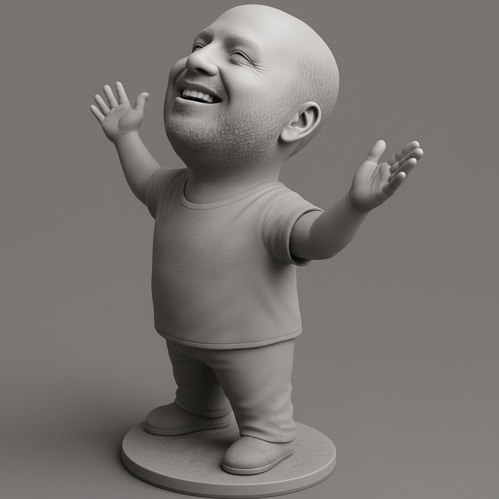 silhouette 3d printer maker-3d portrait printing_Big Smile, Big Statement: Man Holding Putin Plaque