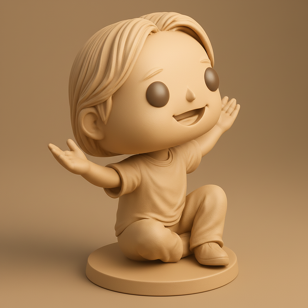 face to 3d model ai-3D portrait printing from photo_Joyful Open Arms Figurine - A Welcoming 3D Print