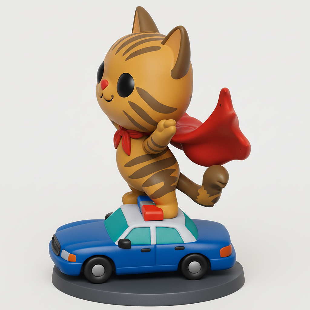 face anatomy 3d model-create 3d face model from photo_Print Your Heroic Supercat & Police Car Duo!