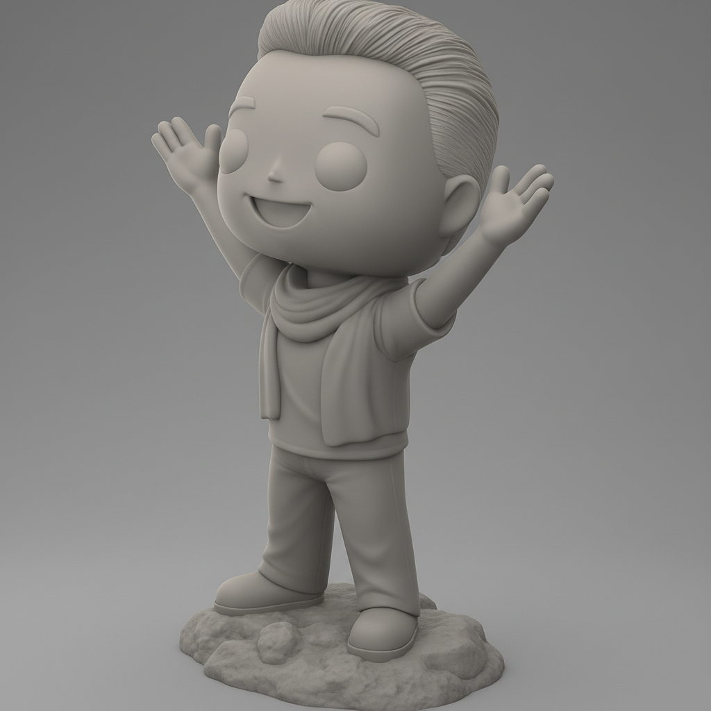 face to 3d model ai-3D portrait printing from photo_Joyful Chibi Figure: Welcome & Celebrate!