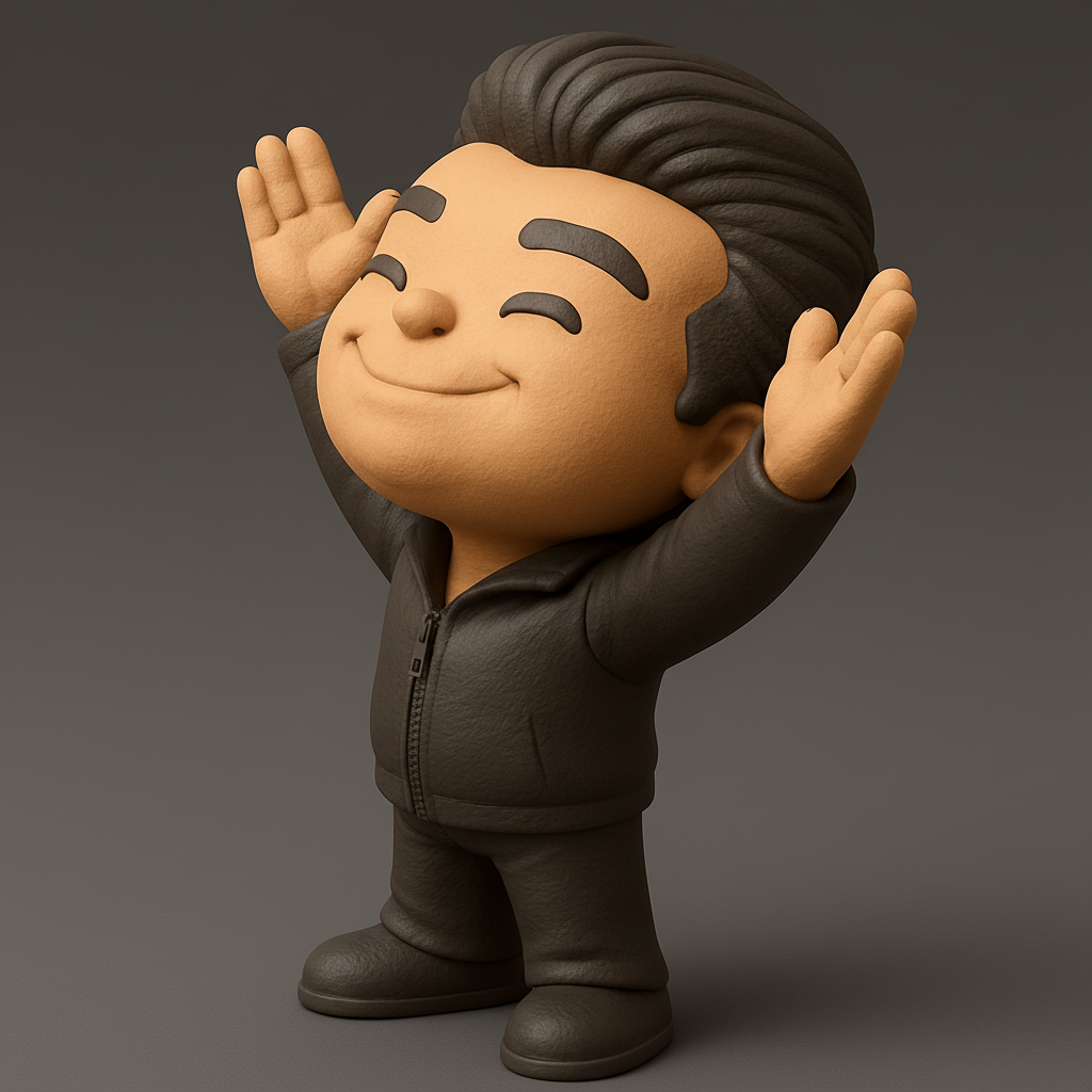 face anatomy 3d model-create 3d face model from photo_Happy Waving Character Figurine - Perfect Desk Buddy!