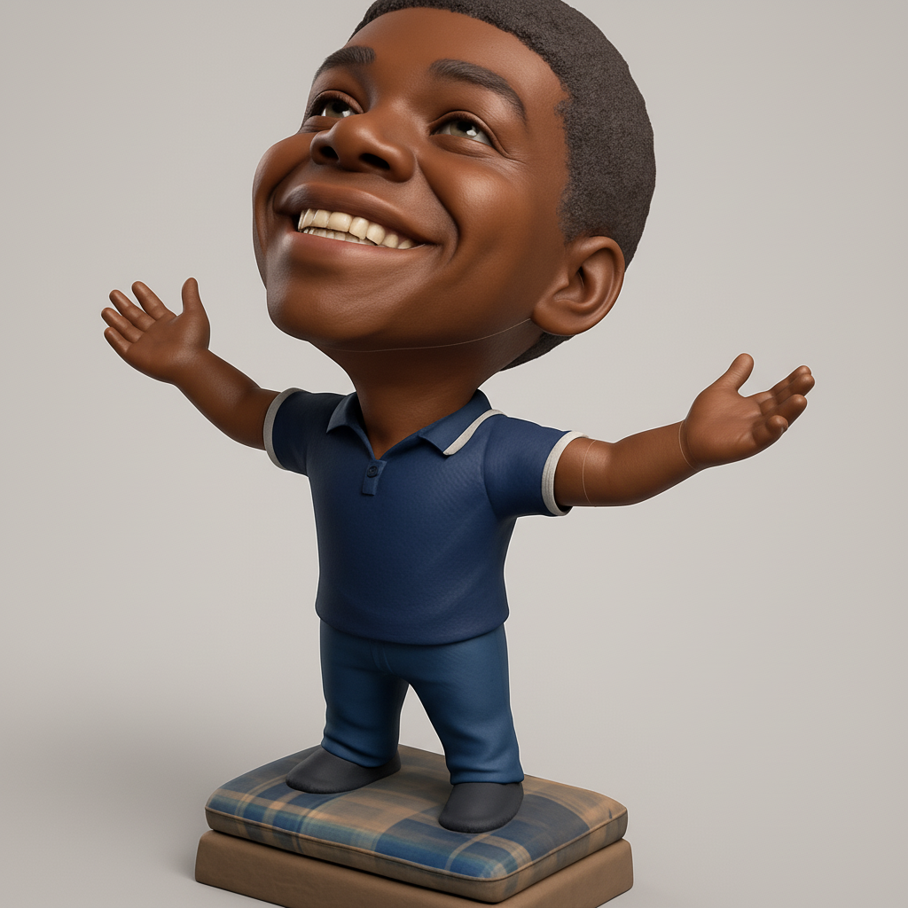 silhouette 3d printer maker-3d portrait printing_Happy Kid Bobblehead: A Symbol of Joy & Hope