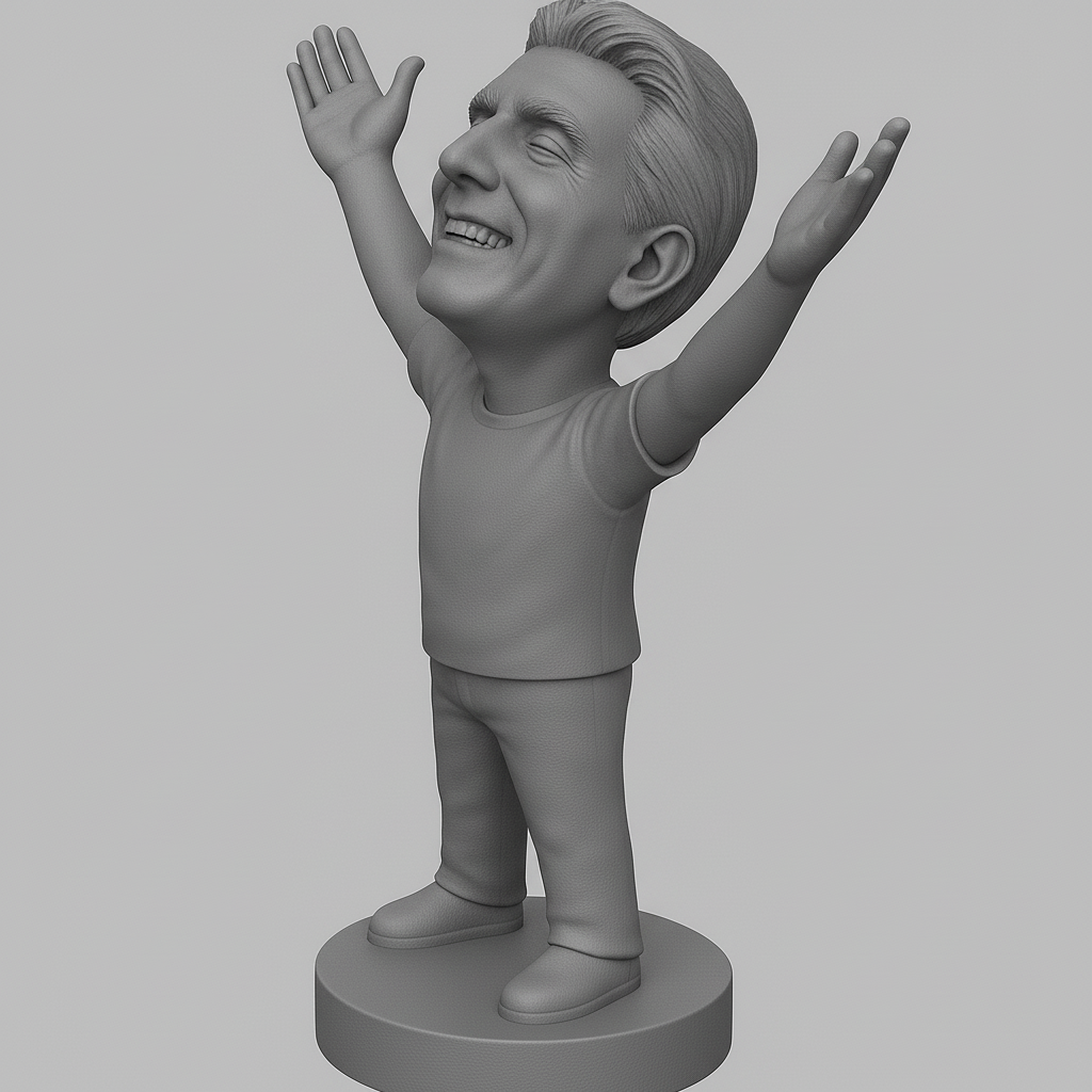 silhouette 3d printer maker-3d portrait printing_Joyful Figure with Outstretched Arms