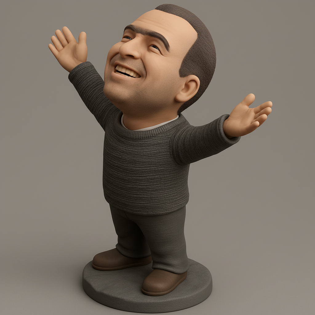 face to 3d model ai-3D portrait printing from photo_Pure Joy Figure: Embrace Happiness 3D Print