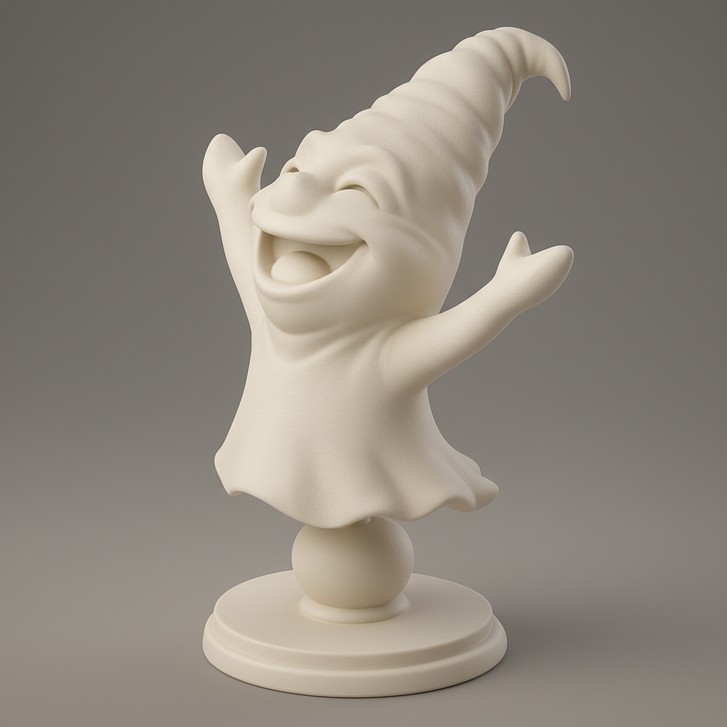 face anatomy 3d model-create 3d face model from photo_Smiling Ghost Buddy Figurine - Spread Daily Joy!