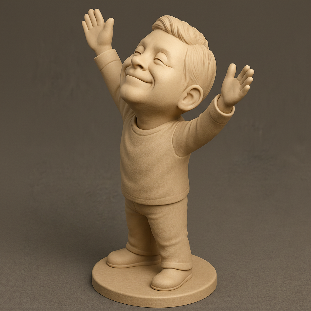 silhouette 3d printer maker-3d portrait printing_Radiant Joy Child Figure - Celebrate Life's Moments