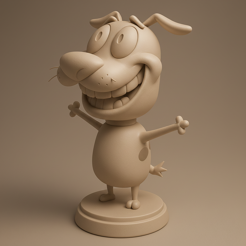 face anatomy 3d model-create 3d face model from photo_Cheerful Cartoon Dog Figurine