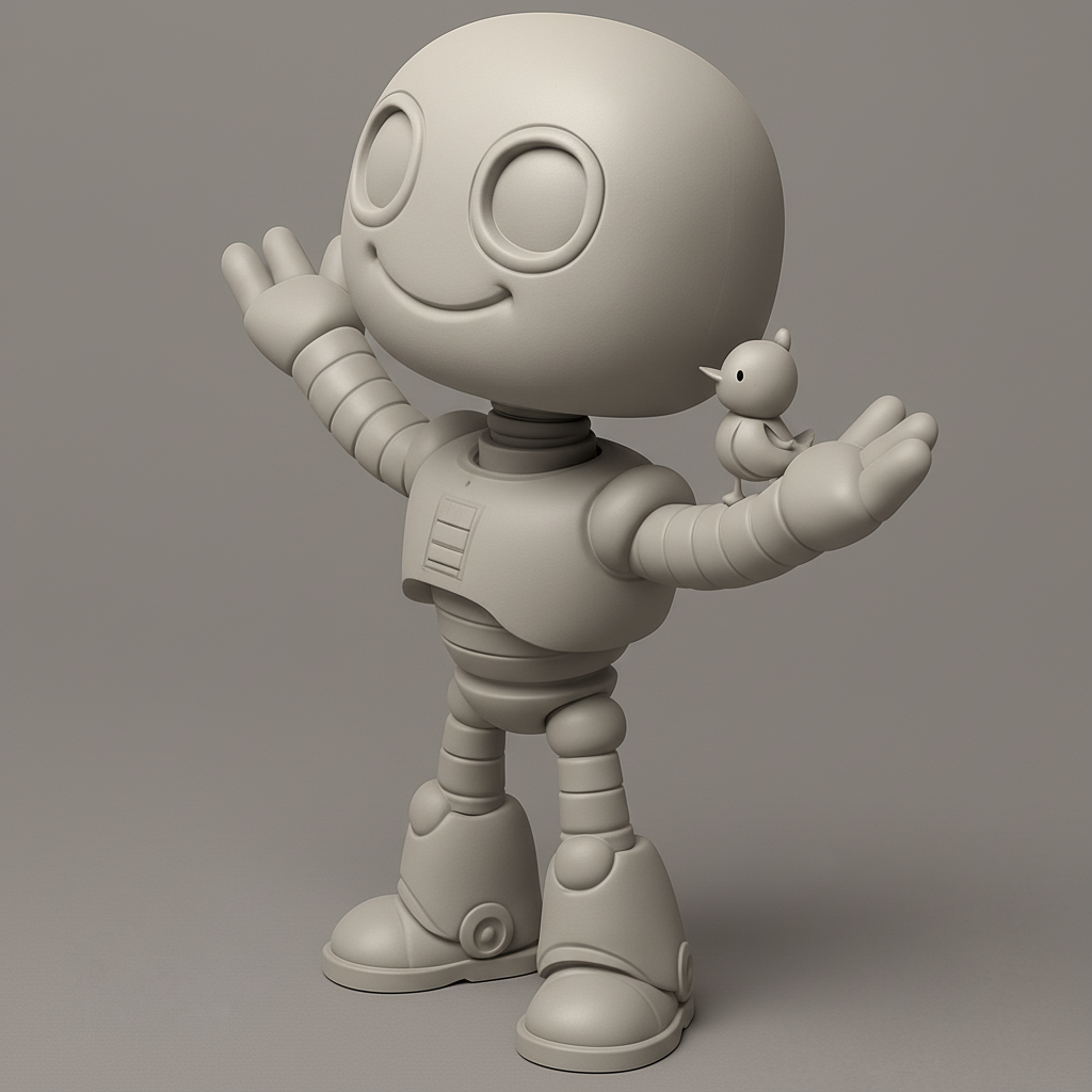 face anatomy 3d model-create 3d face model from photo_Roz Robot & Baby Brightbill