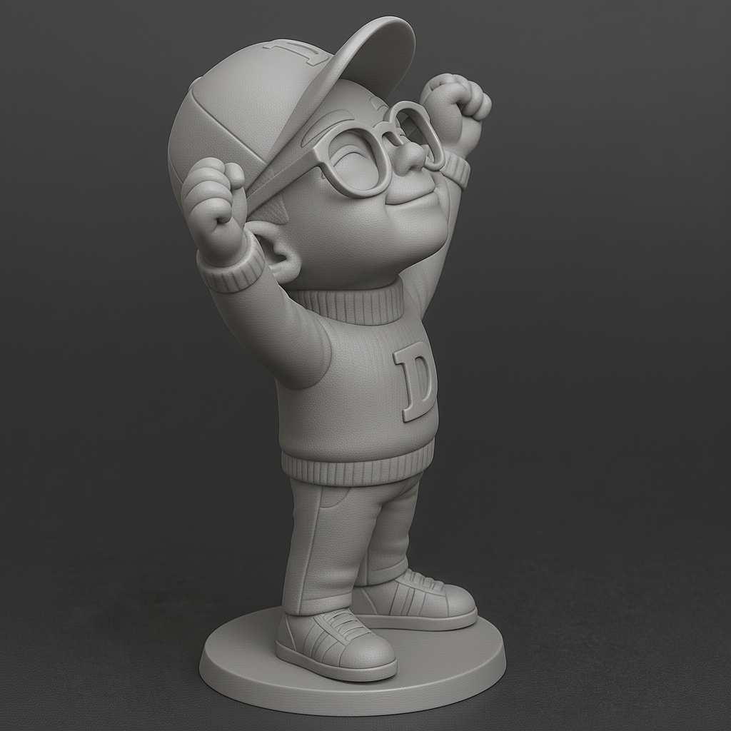 face anatomy 3d model-create 3d face model from photo_Cheerful Kid Figurine - Perfect for Collectors!