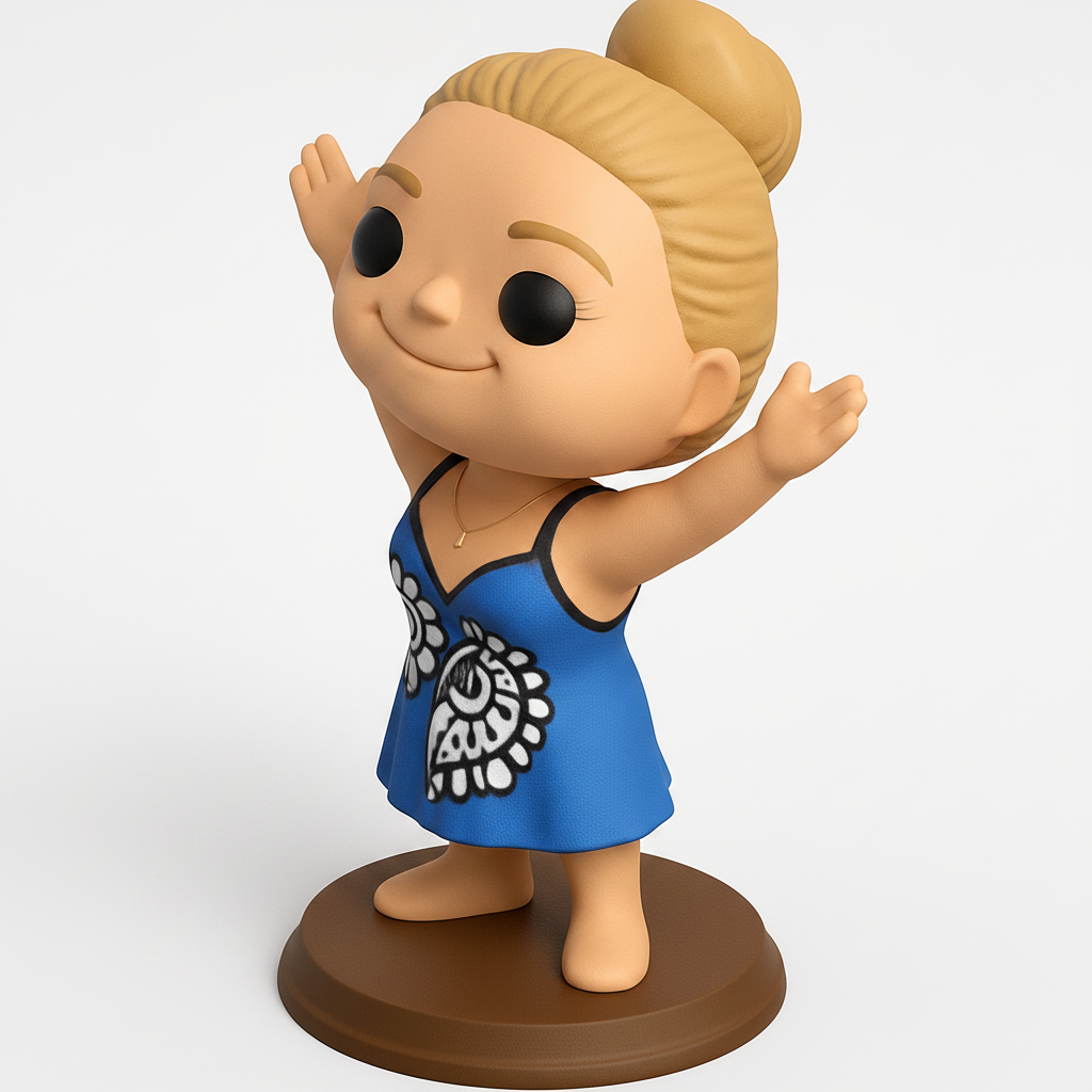 face to 3d model ai-3D portrait printing from photo_Charming Blonde Funko Pop! Style Figure