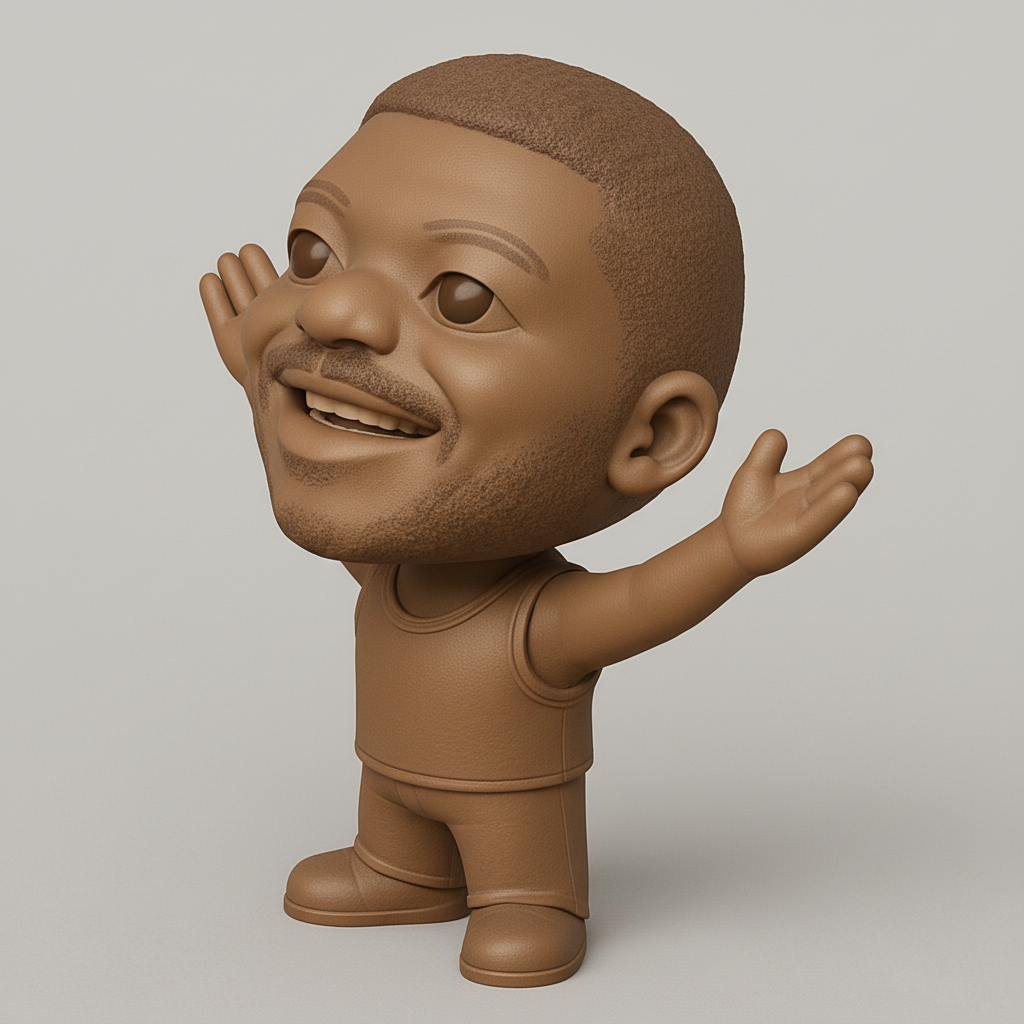 face anatomy 3d model-create 3d face model from photo_Joyful Welcoming Character Bobblehead Style