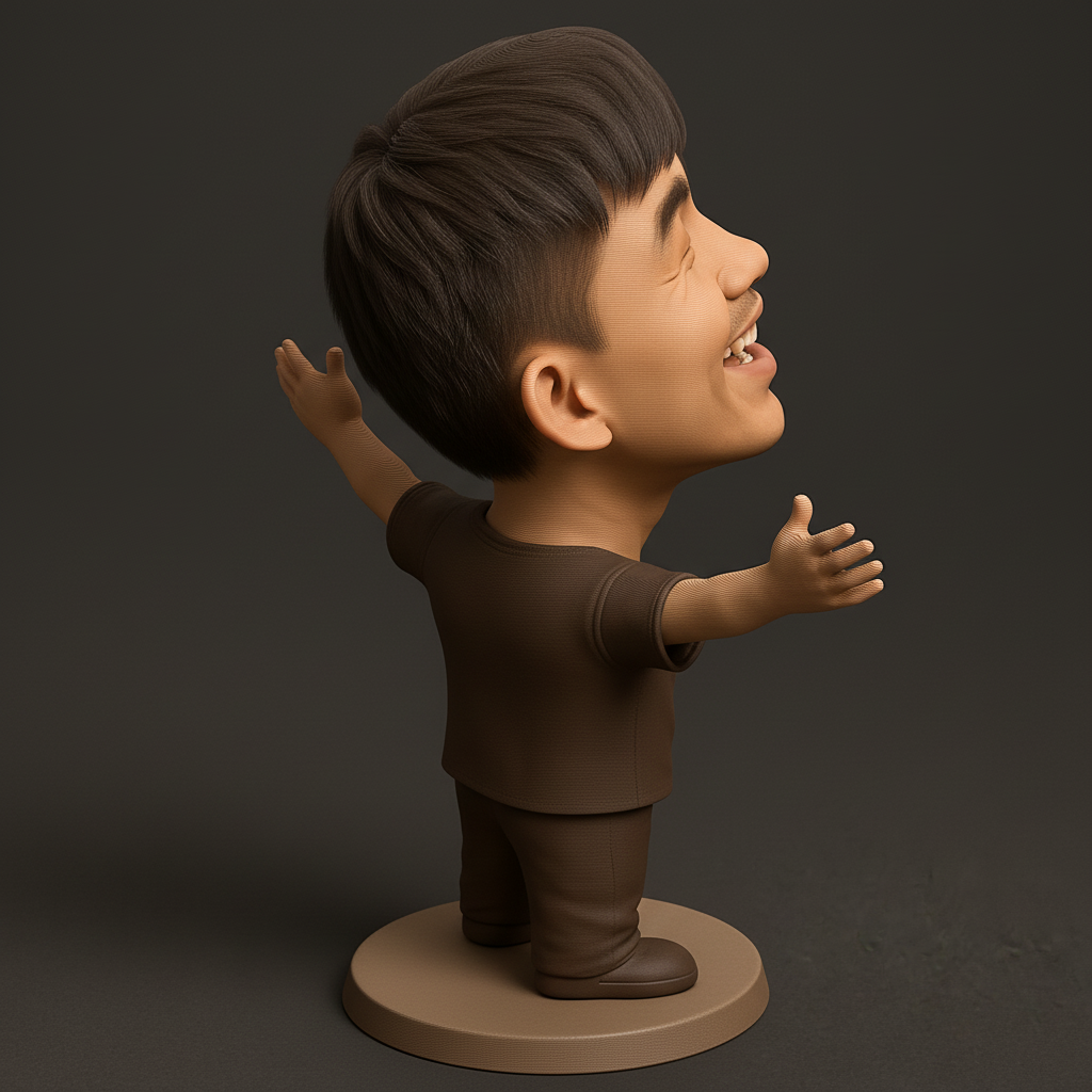 face anatomy 3d model-create 3d face model from photo_Pure Joy Caricature Statue: Bring Happiness to Your Desk