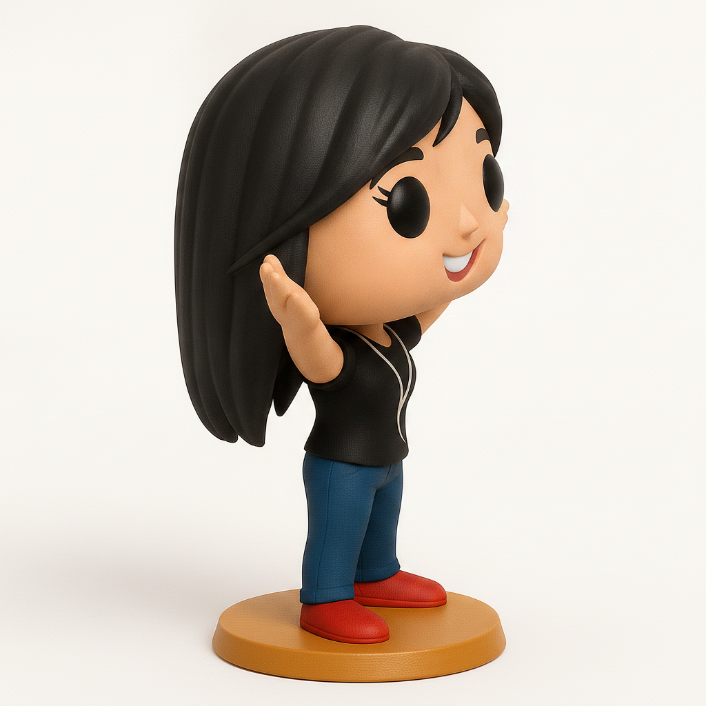 face to 3d model ai-3D portrait printing from photo_Cheery Funko-Style Girl Figure - Easy FDM Print!